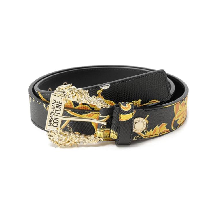 Versace Jeans Couture 女士baroque搭扣不可裁剪皮带腰带2.7cm In Black