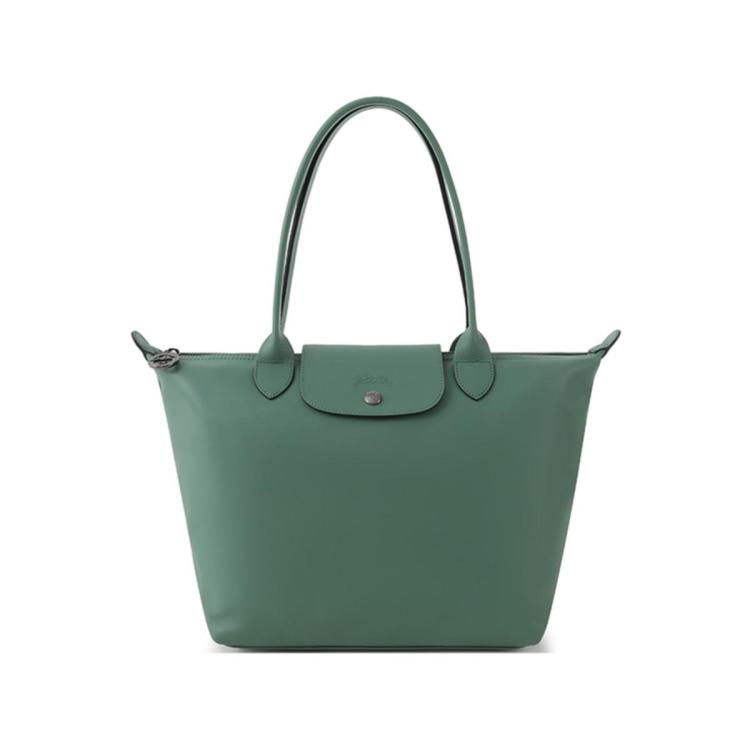 Longchamp 女士中号长柄饺子包通勤包托特包手提单肩包 2605 987 In Green