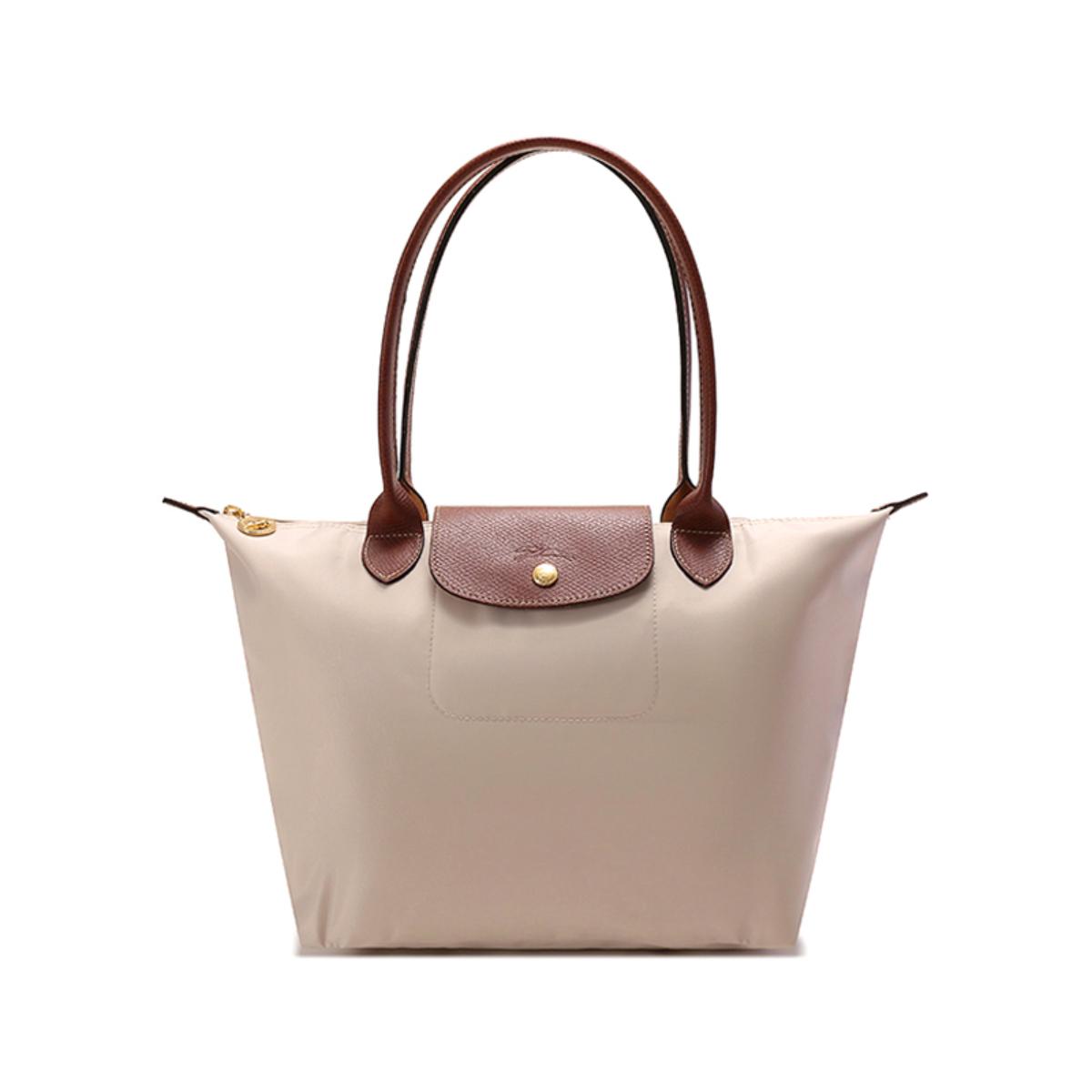 LONGCHAMP 女士织物中号长柄可折叠饺子包托特包购物袋手提单肩包