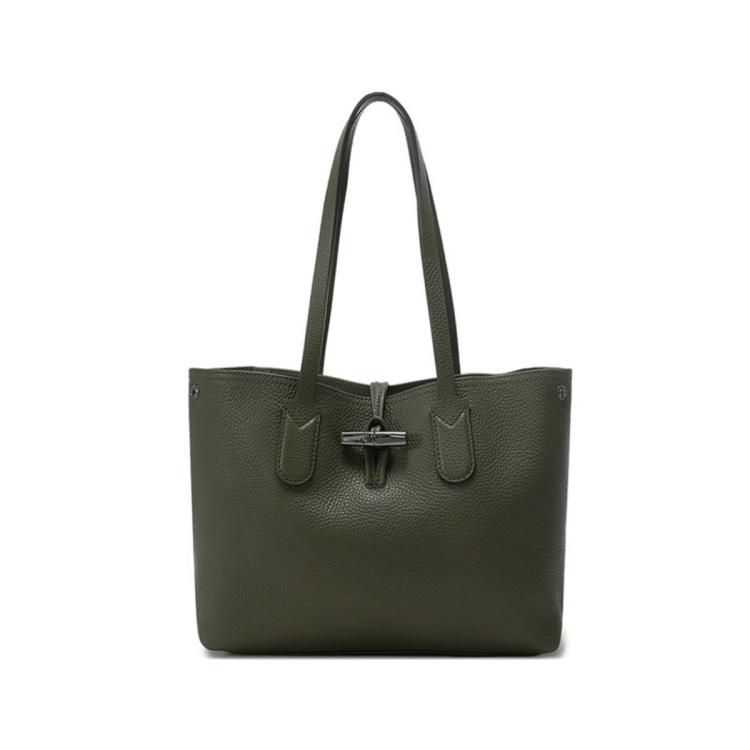 Longchamp 女士中号手提单肩包竹节包托特包购物袋 10183 968 In Green