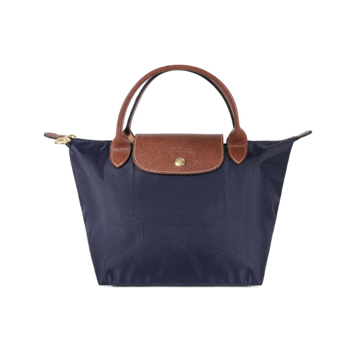 LONGCHAMP 女士织物小号短柄可折叠饺子包托特包手提包