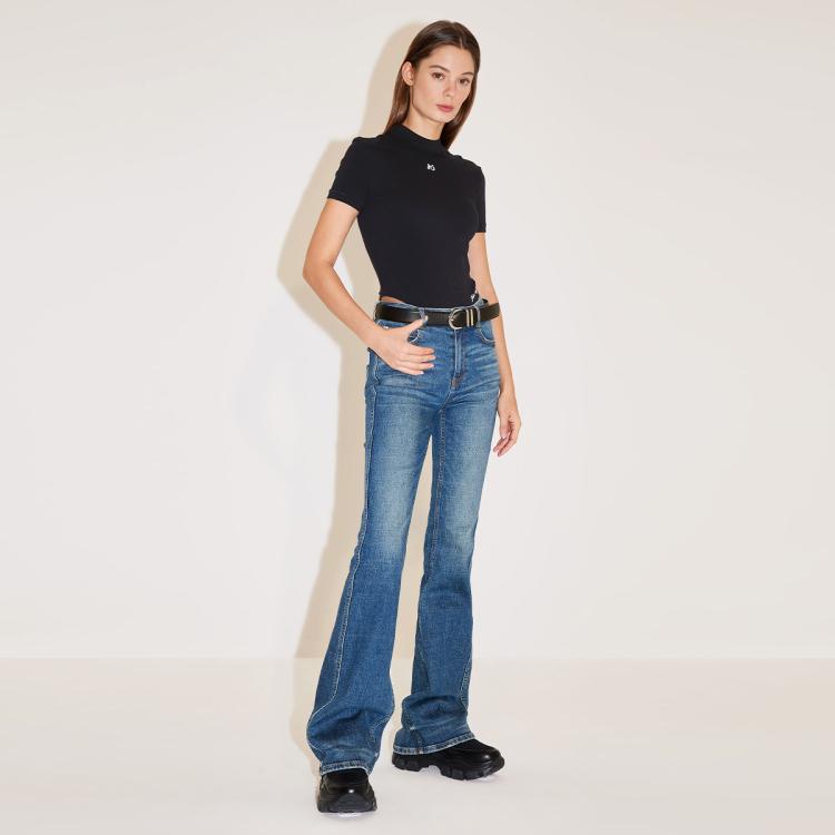 MISS SIXTY Miss Sixty 进口棉系列 2024春款牛仔裤女复古丹宁风微喇显瘦百搭休闲风