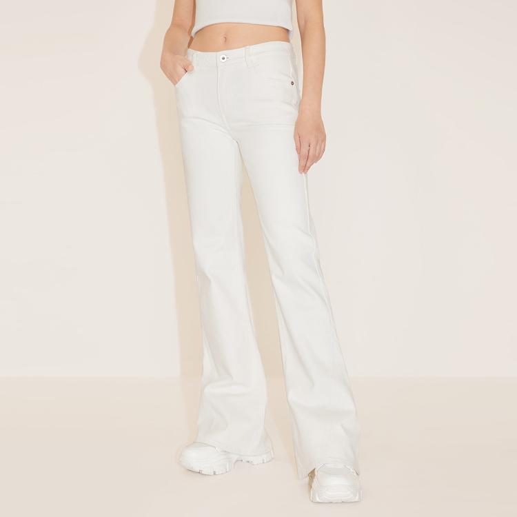 MISS SIXTY Miss Sixty 含桑蚕丝 2024春款牛仔裤女常规长度低腰复古微喇白色辣妹风