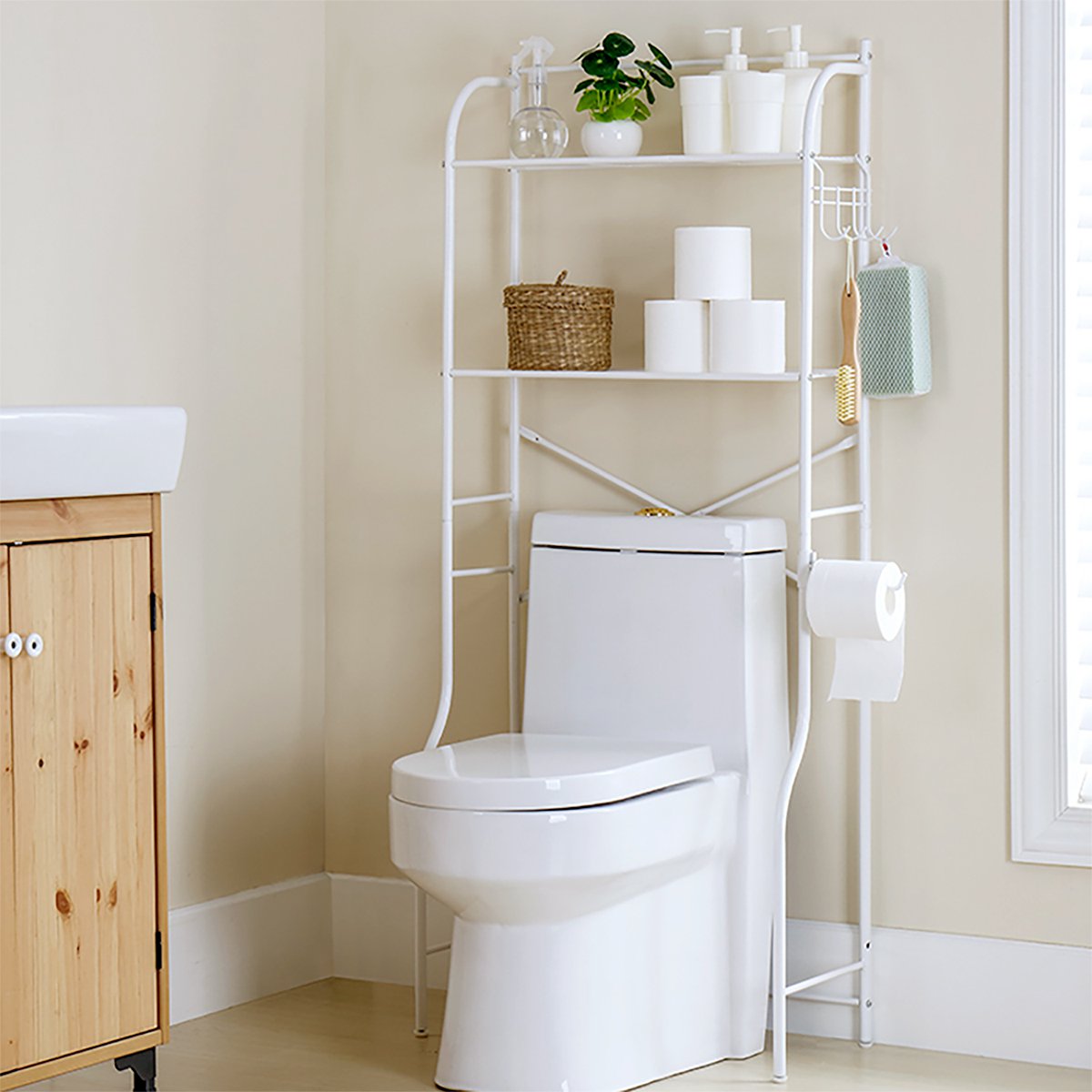 溢彩年华 浴室卫生间置物架时尚简约防锈二层马桶架