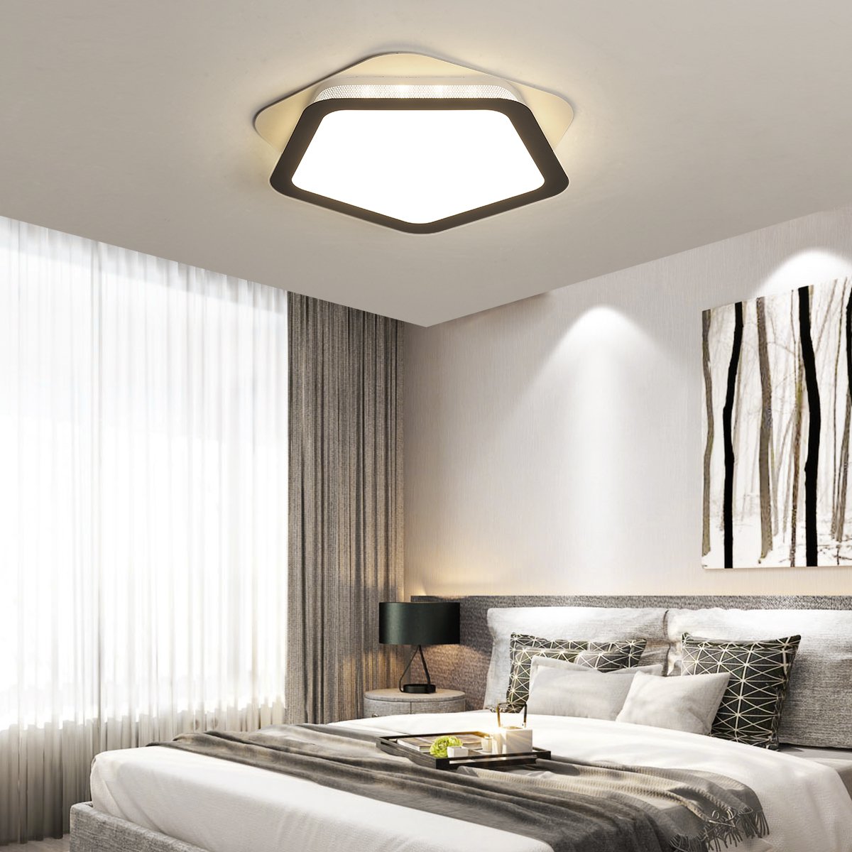 奥朵奥朵现代简约卧室灯创意led方灯超薄走廊个性吸顶