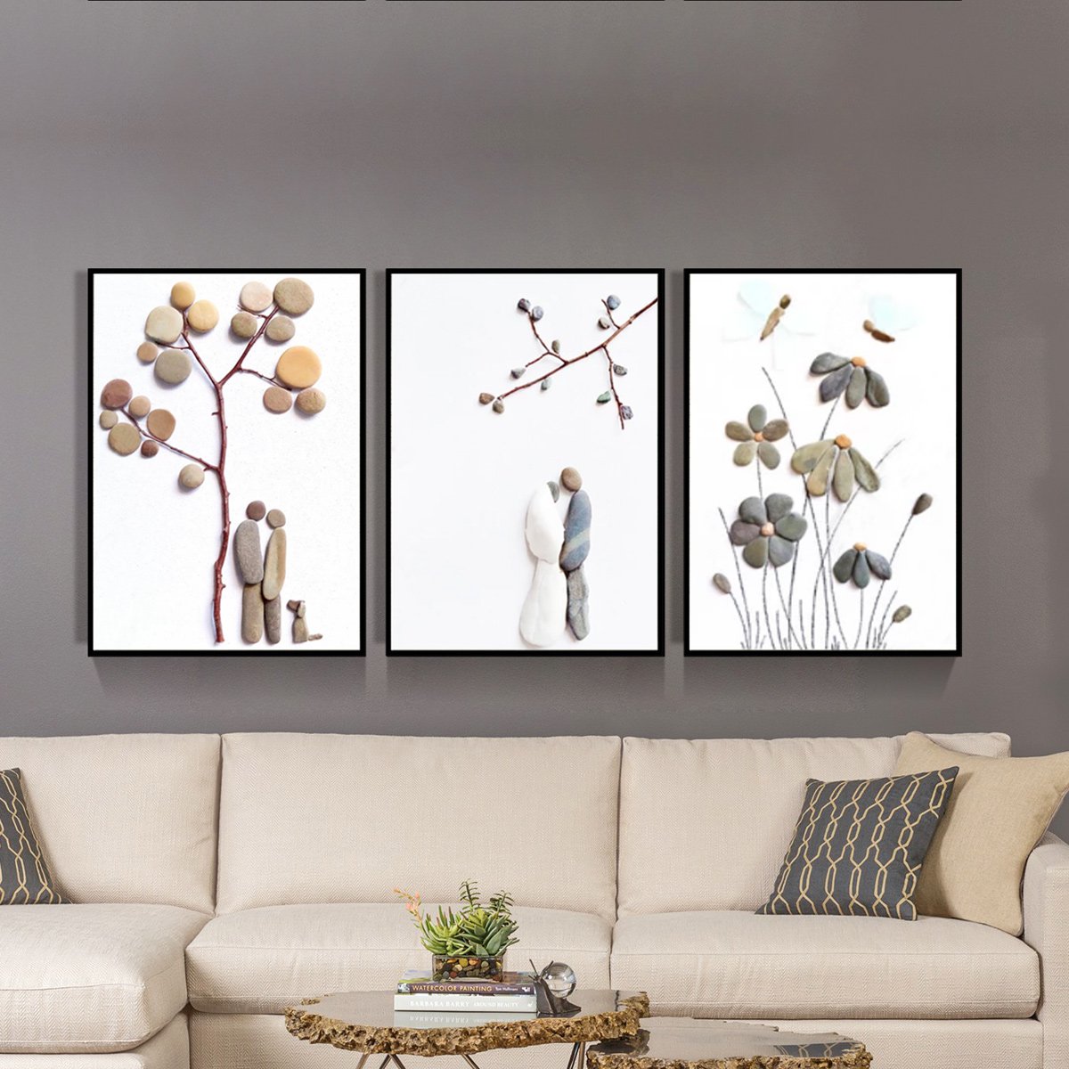 爱的誓言 现代简约创意沙发背景墙挂画三联画客厅装饰画