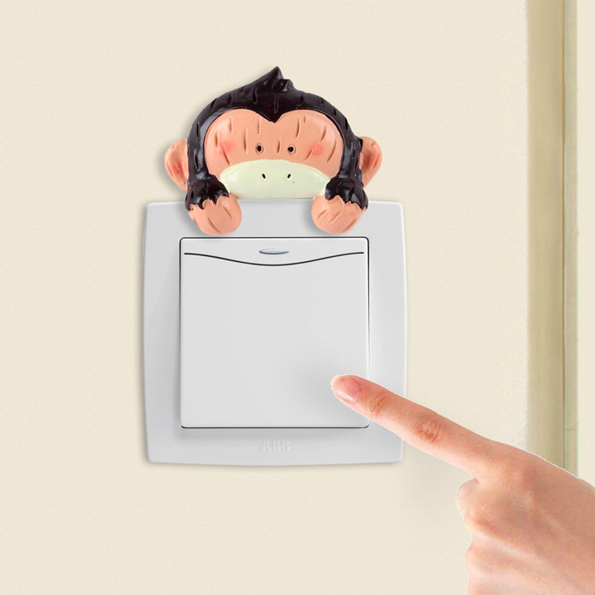 现代创意立体开关套创意树脂趣味卡通动物装饰保护插座开关贴