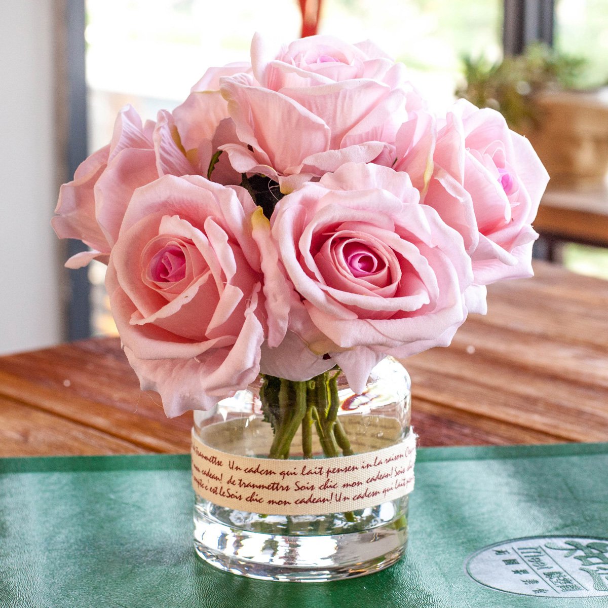 正想官方旗舰店仿真花套装玫瑰花花束假水花艺花瓶装饰摆件color粉色