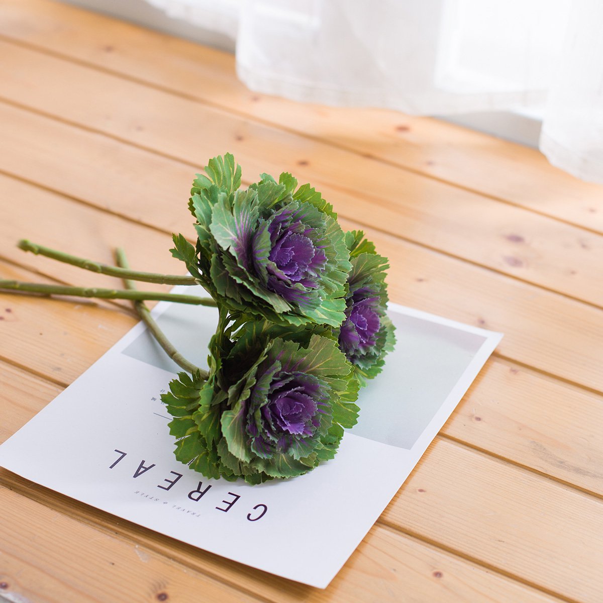 仿真高丽菜 客厅假花仿真花装饰花绢花插花摆设干花花束