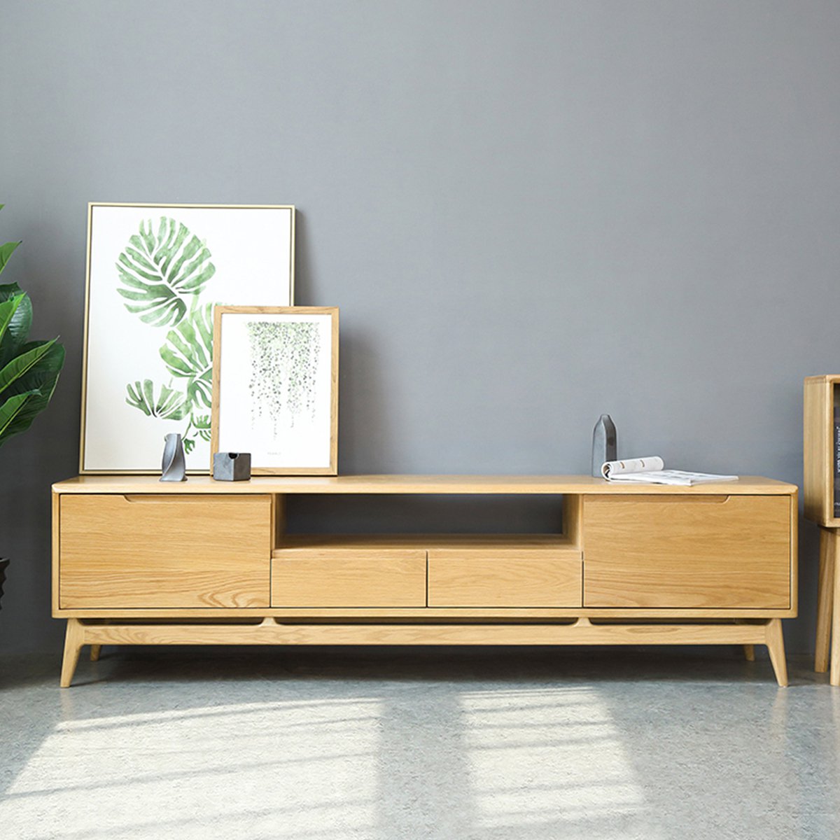 「初意系列」小才子 北欧家具实木电视柜简约现代客厅小户型白橡木储