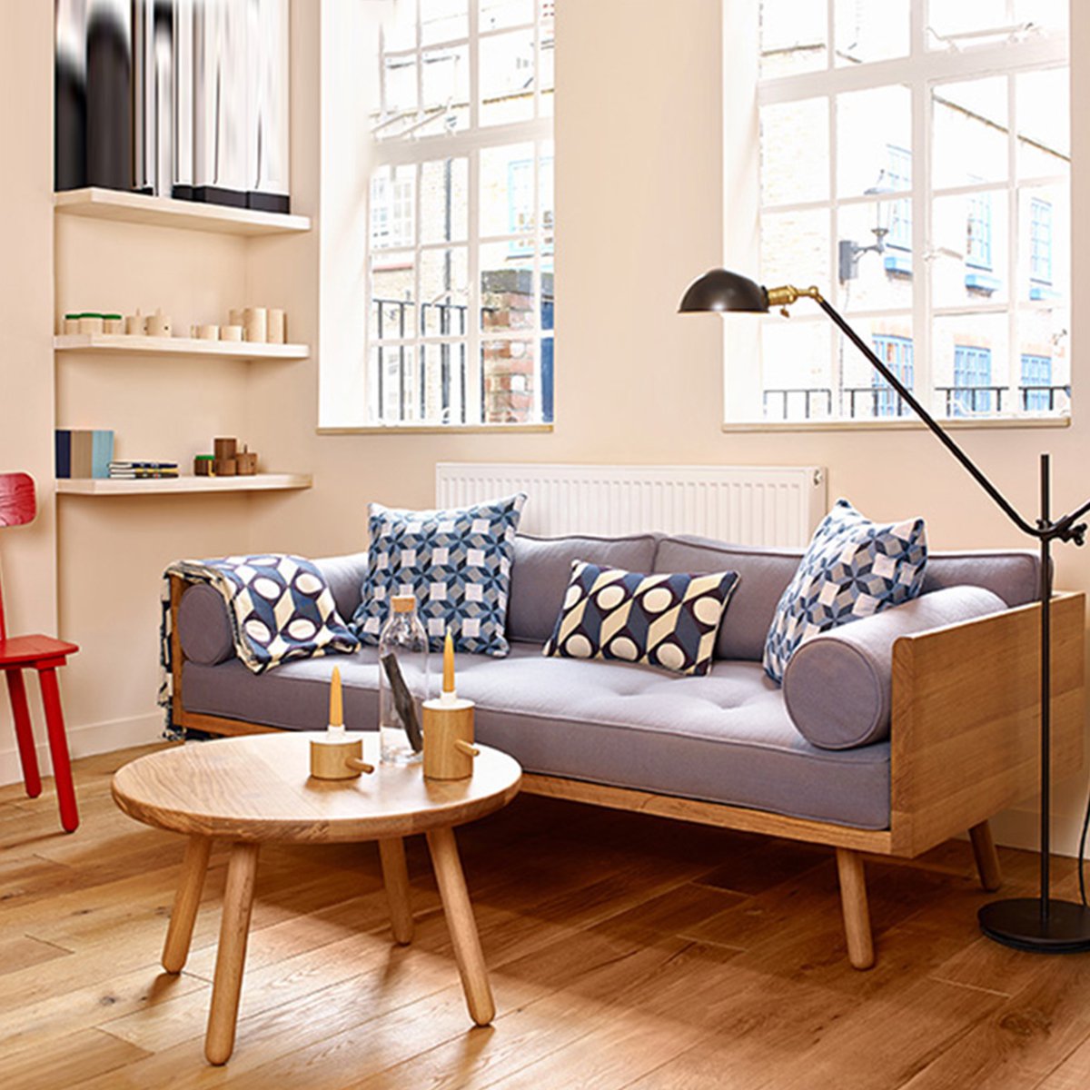 小才子北欧日式布艺沙发小户型客厅三人组合简约现代实木家用家具