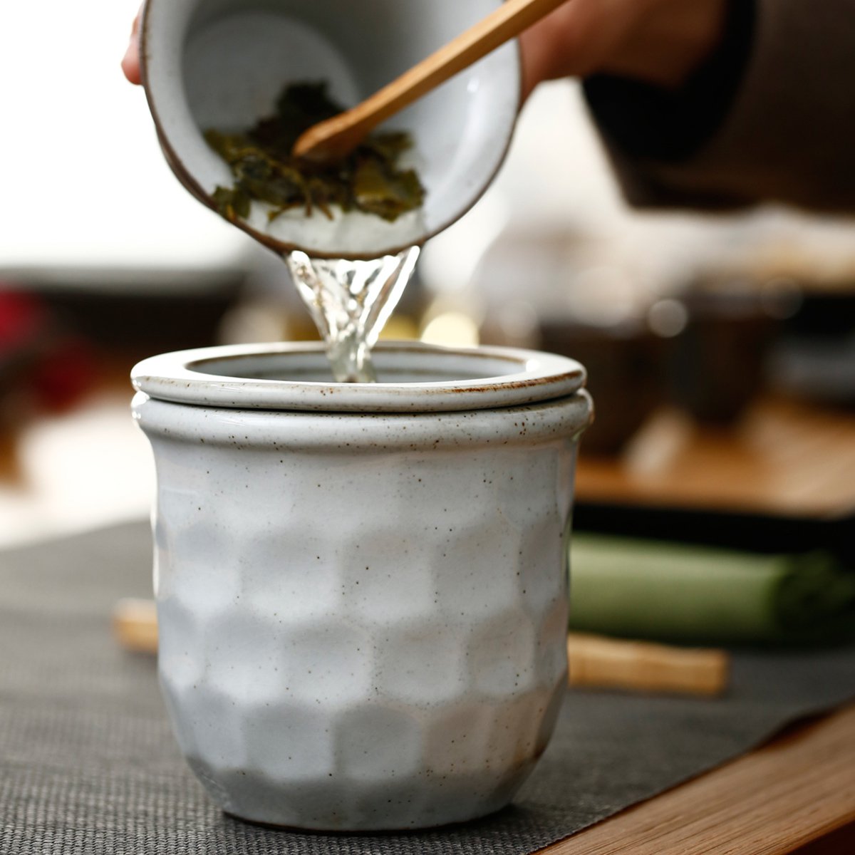 日式小茶盂三色茶具配件