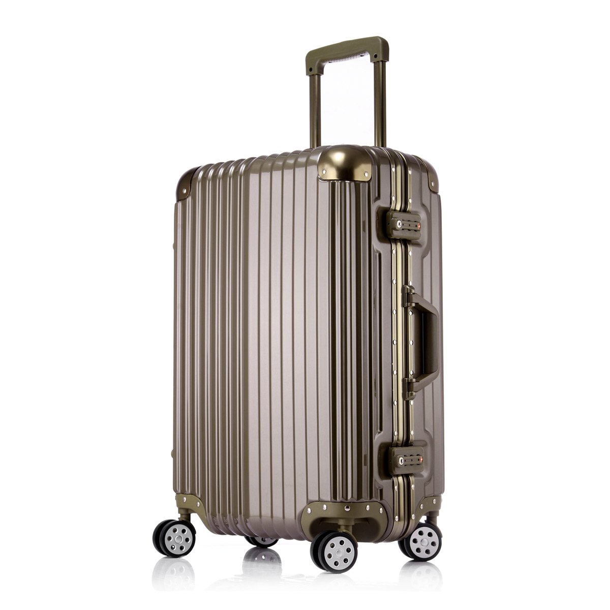 texwood旅行箱男铝框万向轮拉杆箱女24寸登机箱密码箱子行李箱color钛