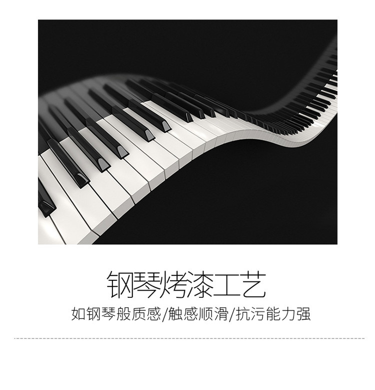 后现代茶几小户型轻奢极简不锈钢黑白钢琴烤漆带储物方形茶桌