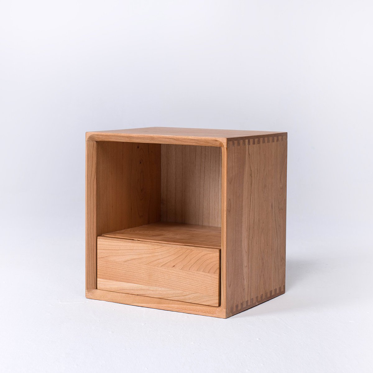 实木自由组合格子架橡木带抽屉方格柜胡桃色储物格架书架花架