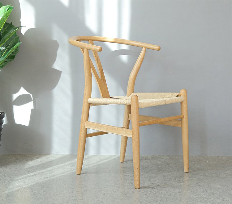 北欧日式全实木书椅橡木电脑椅靠椅咖啡椅书房简约y型椅子p1705sy