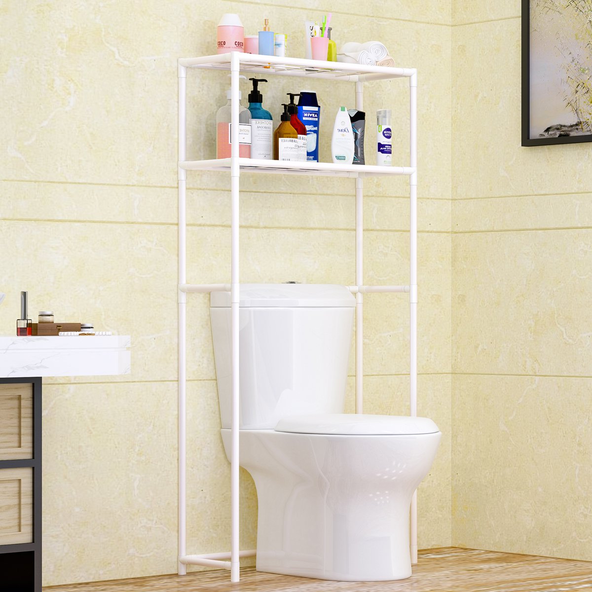 浴室洗衣机置物架 卫生间马桶架厕所整理架落地收纳层架子