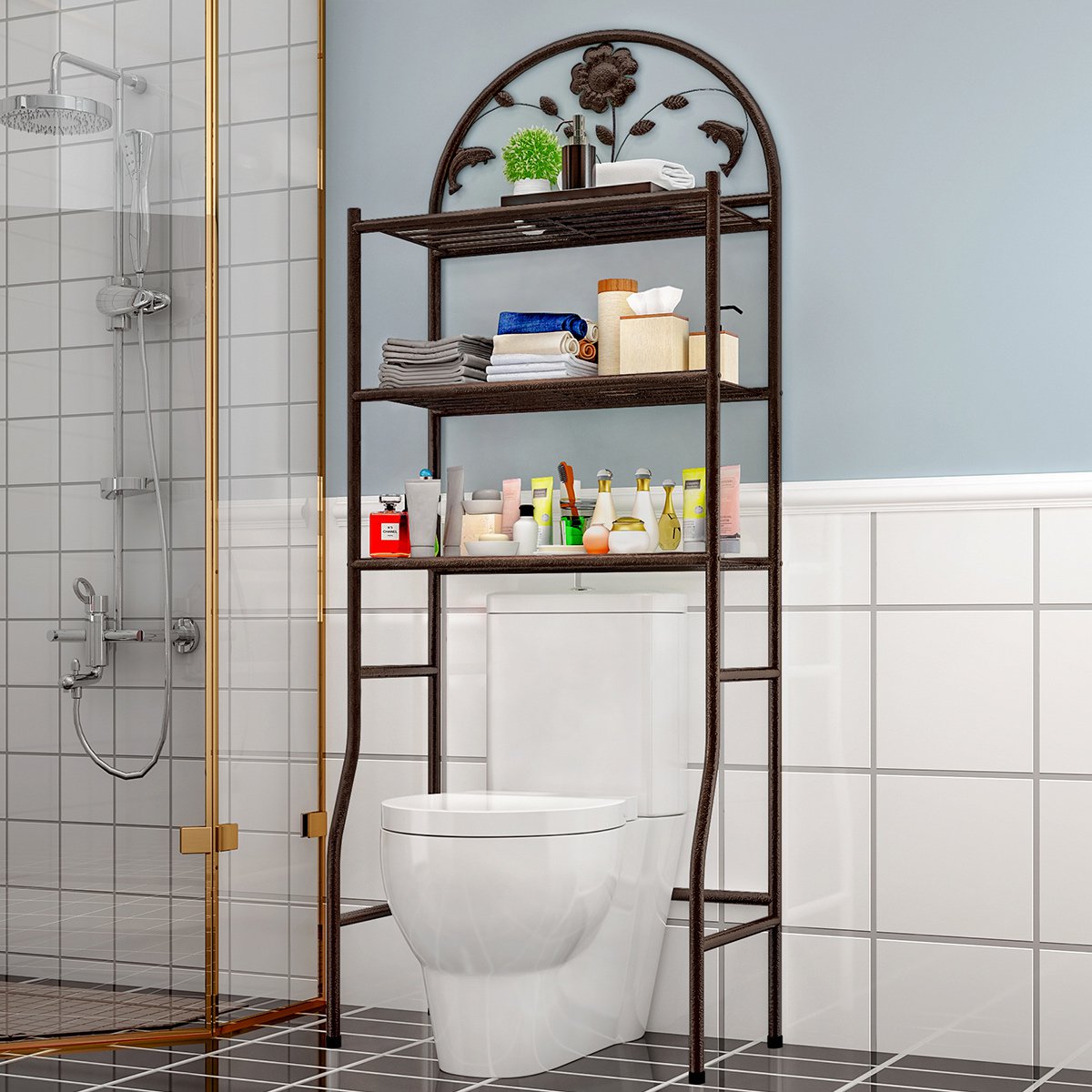 浴室卫生间多功能马桶架置物架厕所整理架落地洗衣机架层架