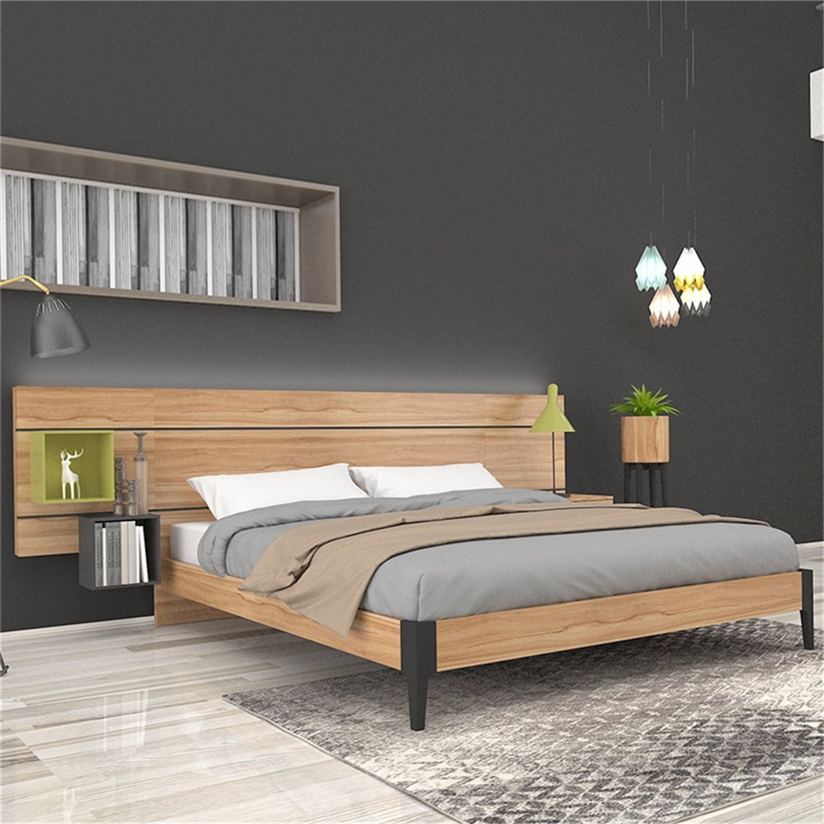 欧瑞家具北欧创意极简床 卧房双人床婚床大床组合