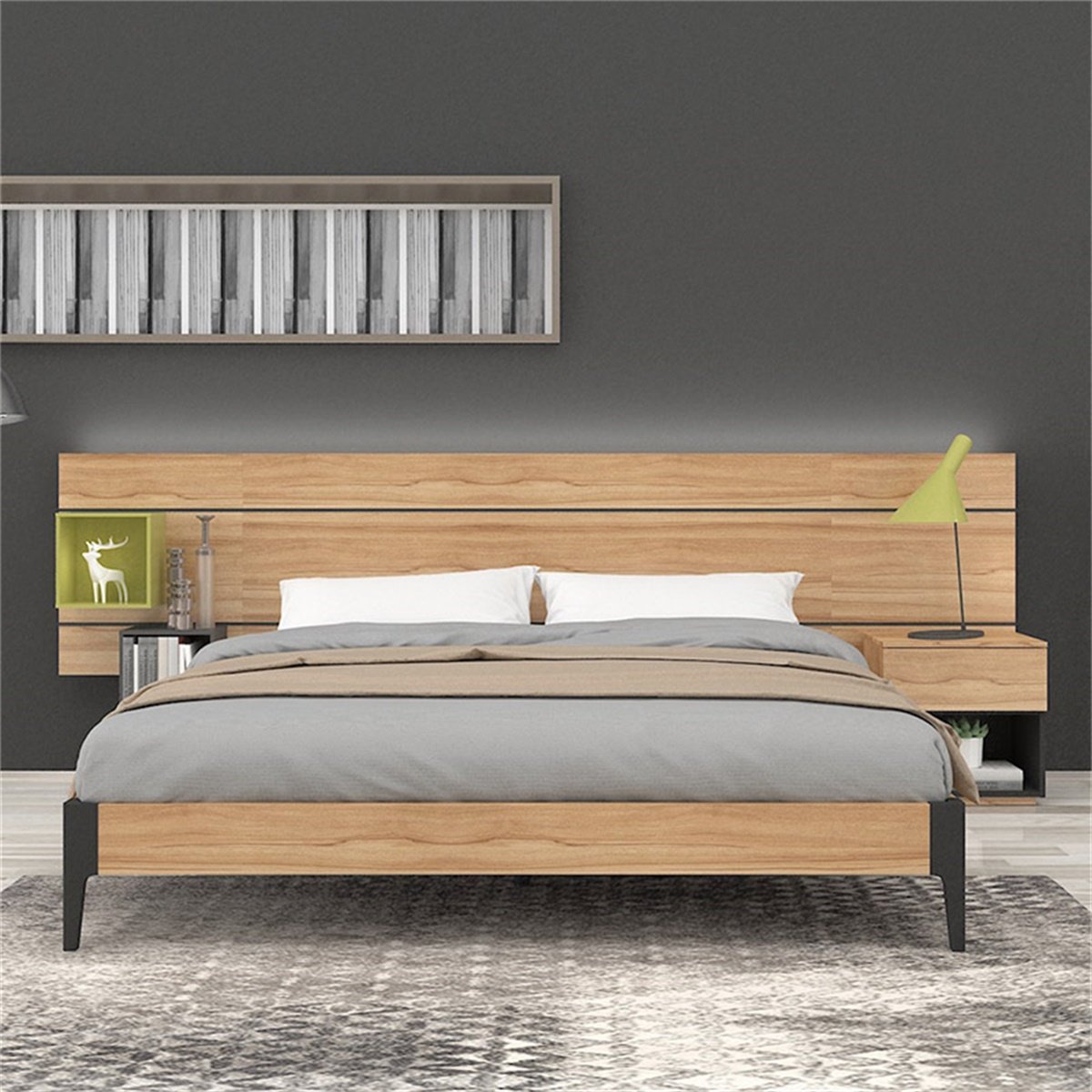 欧瑞家具北欧创意极简床 卧房双人床婚床大床组合