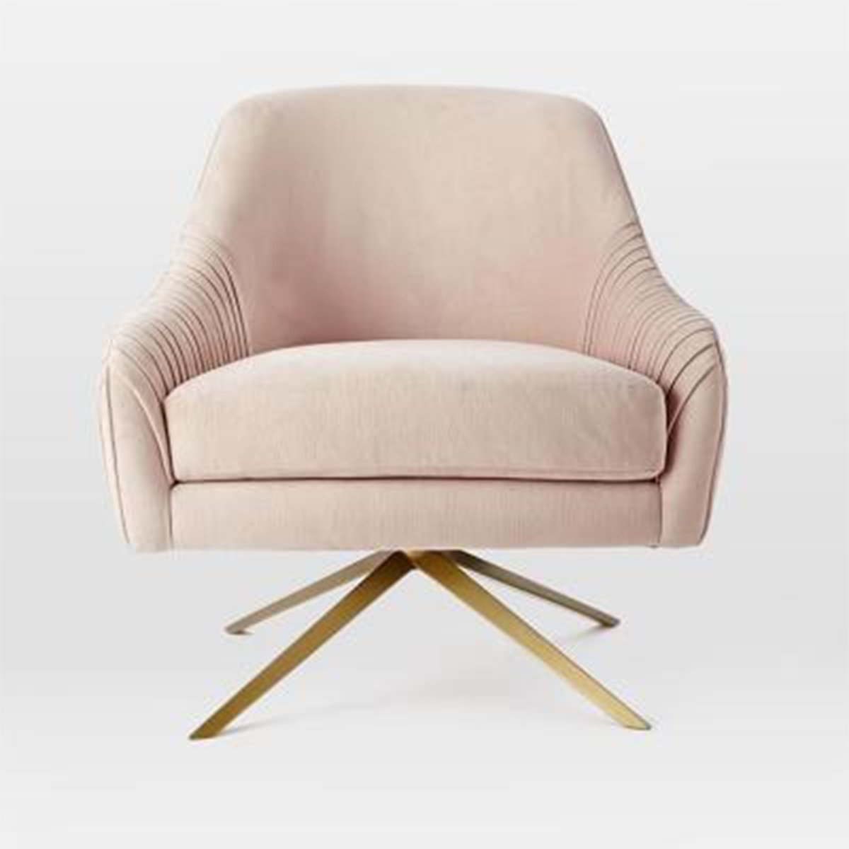 欧瑞家具 港式轻奢后现代单人沙发椅布艺休闲沙发旋转椅客厅售楼处