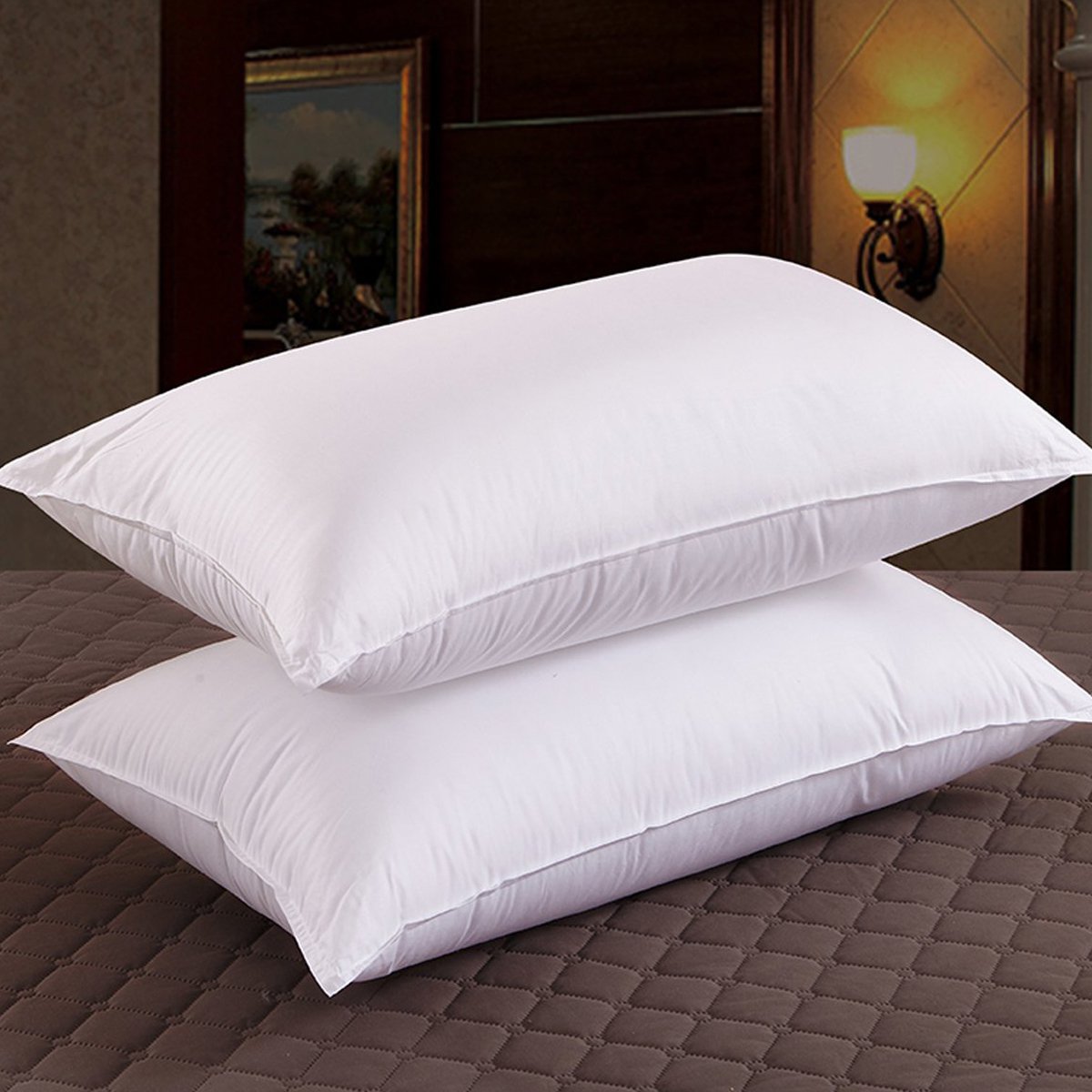 大红大紫家纺旗舰店全棉枕头枕芯成人酒店羽丝绒护颈枕头单人学生枕芯