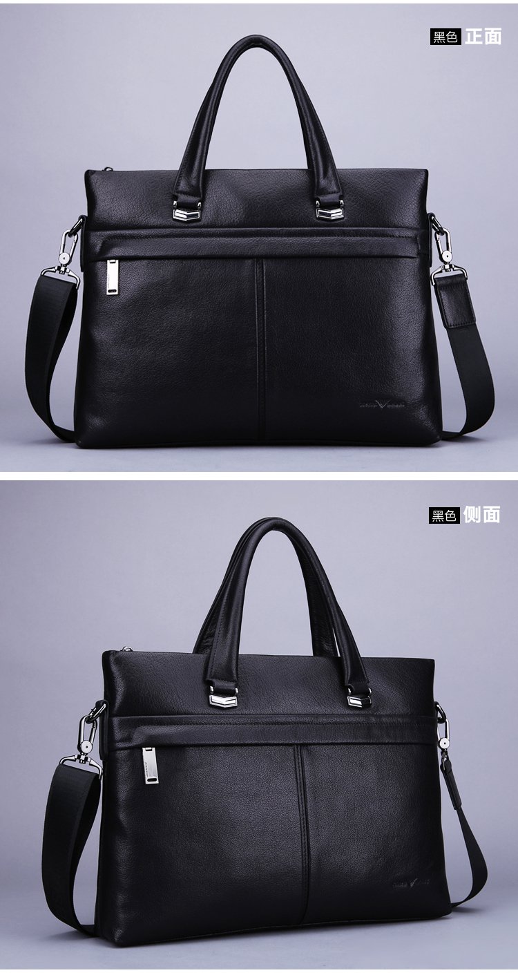 卓梵阿玛尼正品男包大容量商务男士手提包横款公文包电脑包真皮牛皮