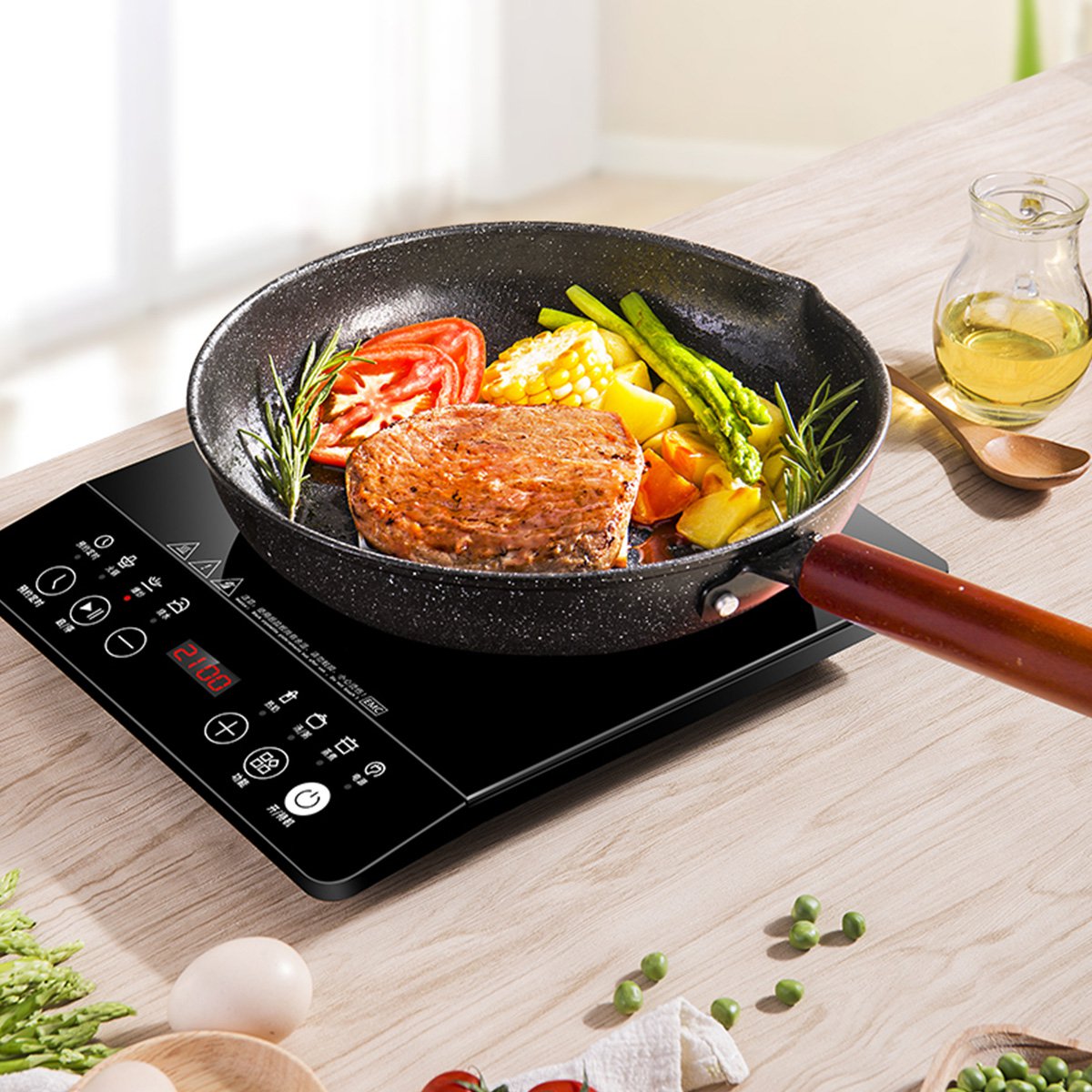 康佳konka 电磁炉家用智能小型电池炉灶新款