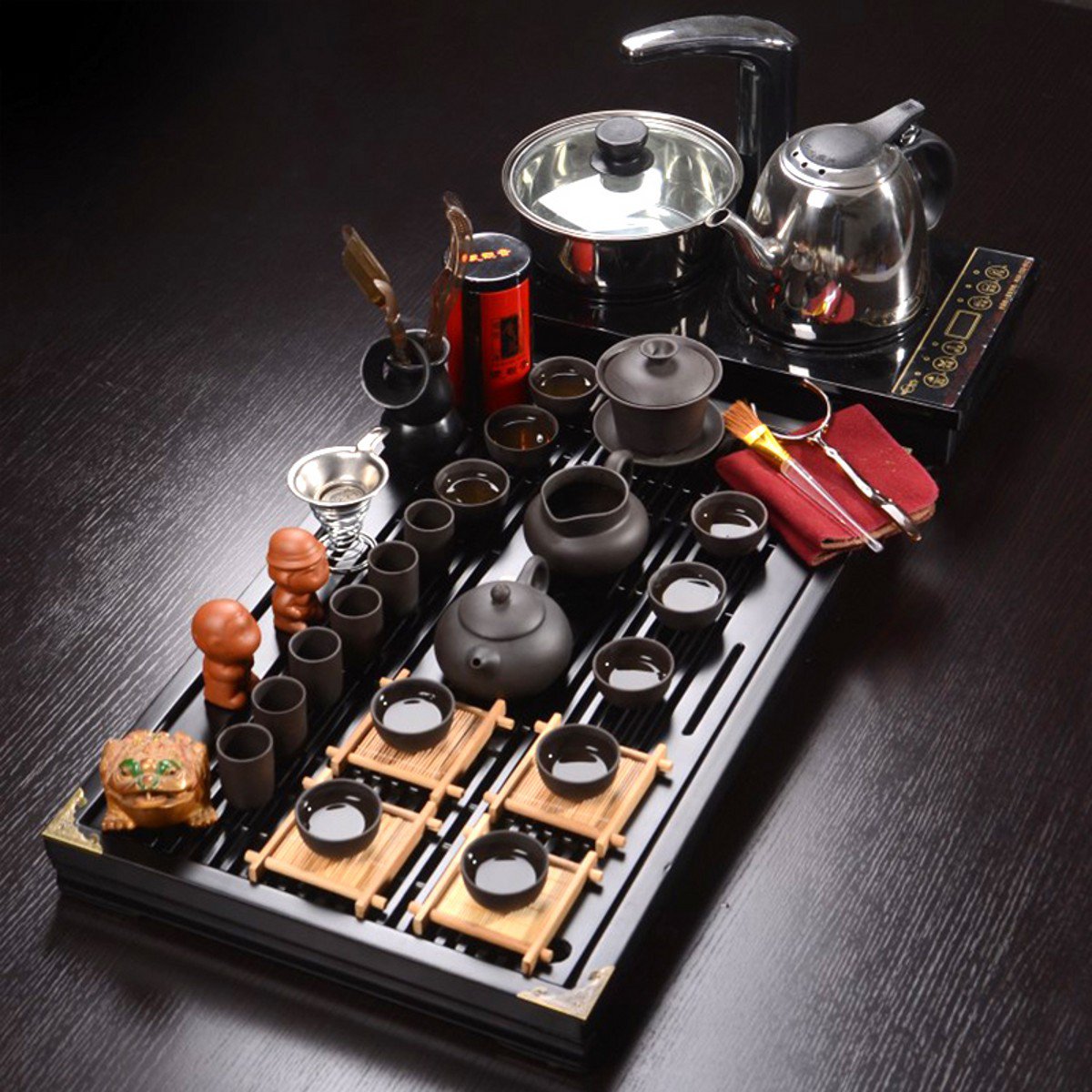 实木小马到茶盘紫砂功夫茶具套装四合一套装办公家用
