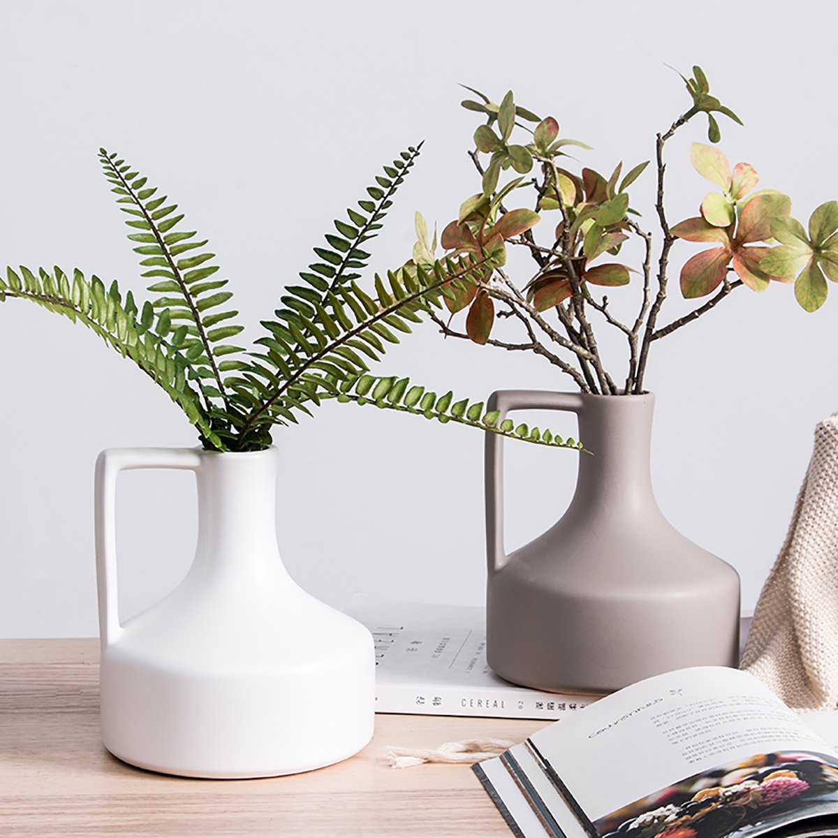 创意陶瓷花瓶摆件客厅插花北欧风现代简约家居摆设卧室装饰品电视柜