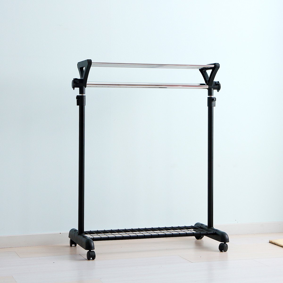 台湾进口室内室外晾衣架可移动落地式伸缩晒衣架简易升降挂衣架