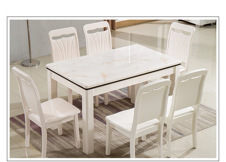 餐桌 简约现代大理石餐桌椅组合套装 餐厅家具饭桌子