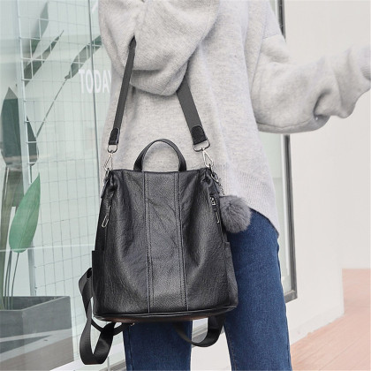 natty【泡泡纹配真皮】女士手提单肩双肩背包休闲时尚潮流女包2033