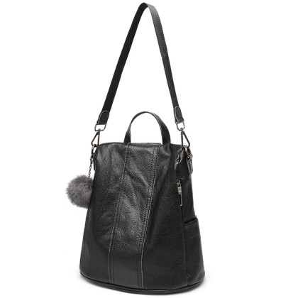 natty【泡泡纹配真皮】女士手提单肩双肩背包休闲时尚潮流女包2033