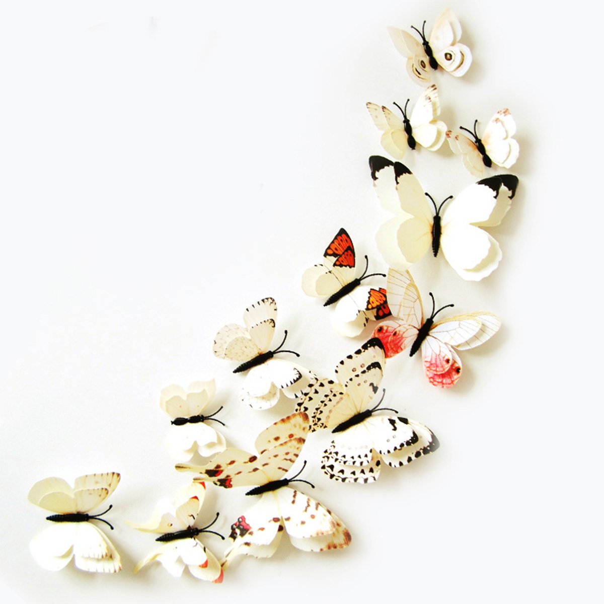 创意仿真蝴蝶墙贴3d立体卧室房间墙上贴纸墙壁装饰品自粘墙纸贴画