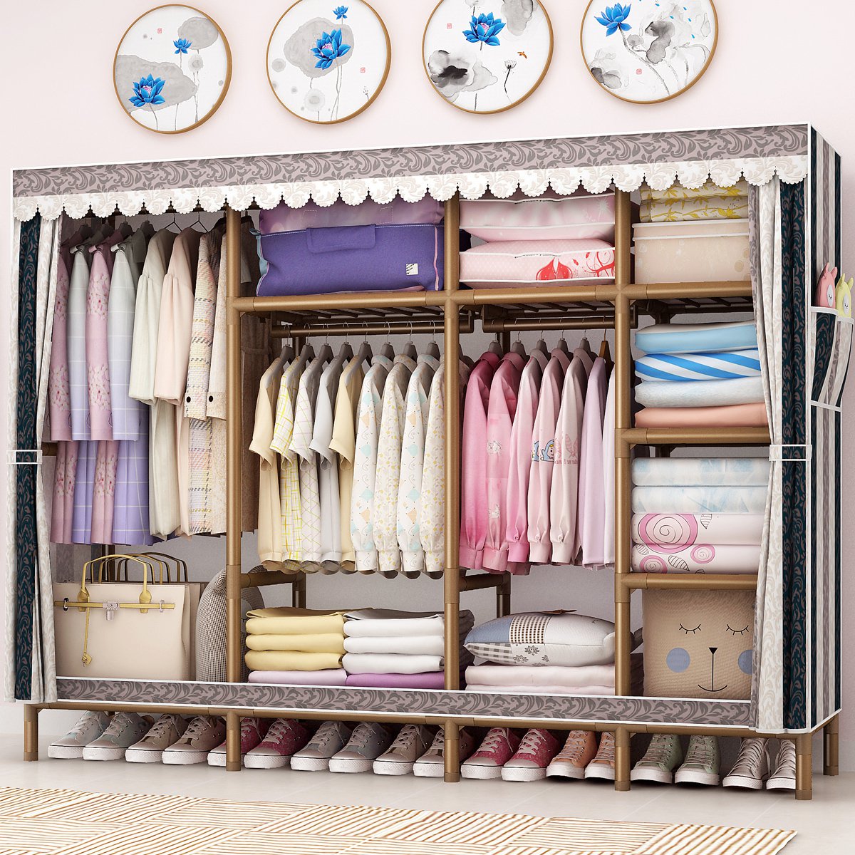 衣柜简易布衣柜钢管加粗26mm加固加厚牛津布艺收纳衣橱简约现代经济型