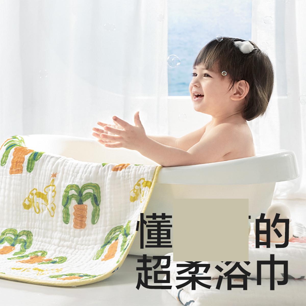 【6层泡泡纱】A类宝宝浴巾加厚轻柔吸水浴巾多功能婴儿包巾盖毯