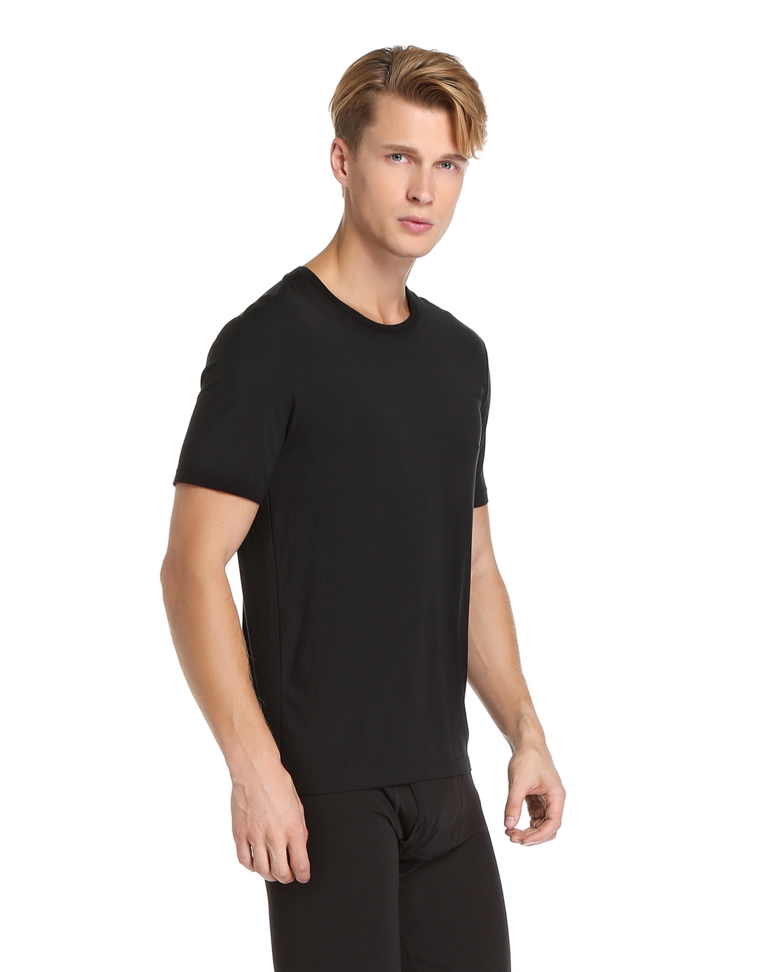 男式黑色超细莫代尔t恤