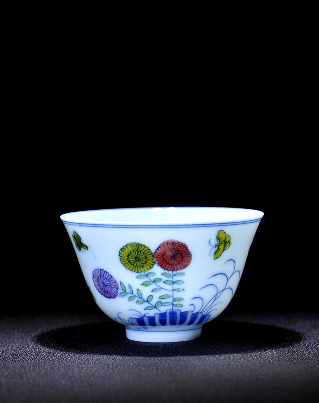 景德镇仿古明成化手绘三秋杯