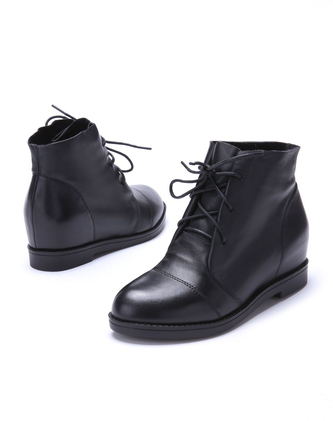 女士黑色牛皮女式靴子