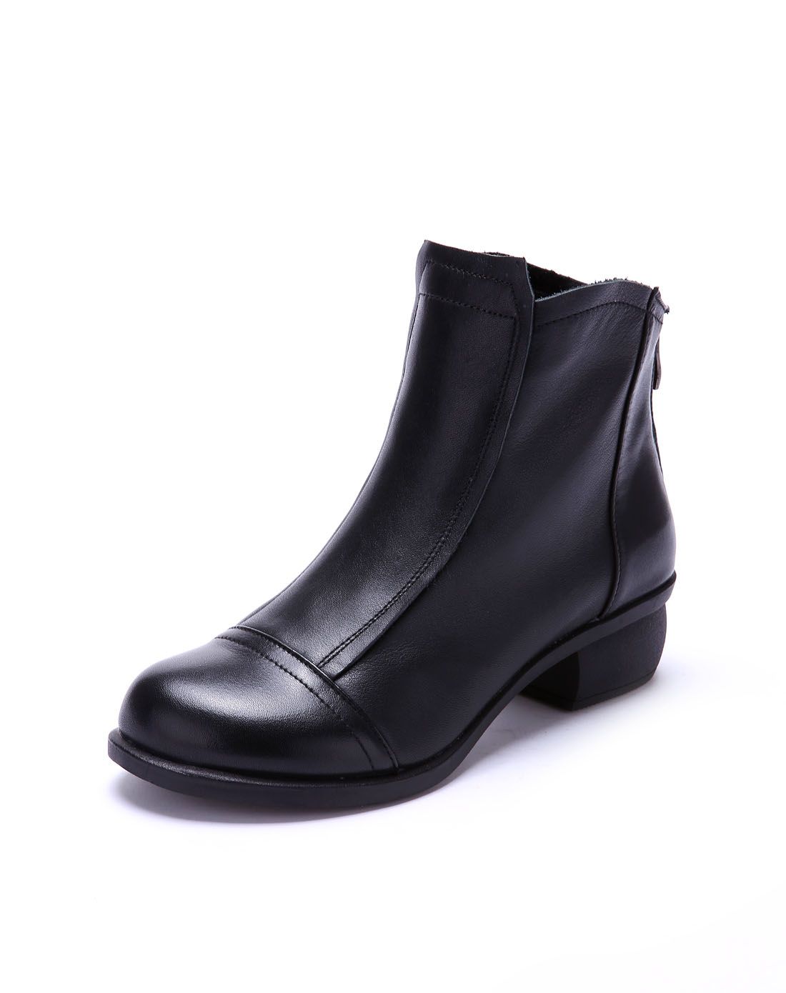 女士黑色牛皮女式靴子