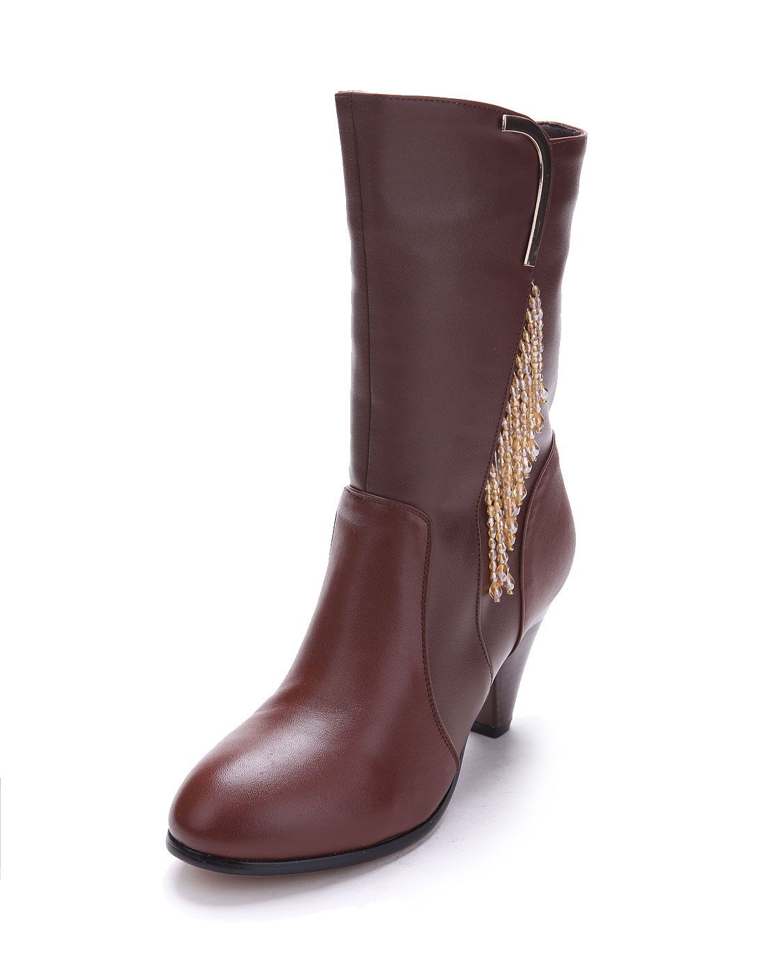 女士棕色牛皮女式靴子