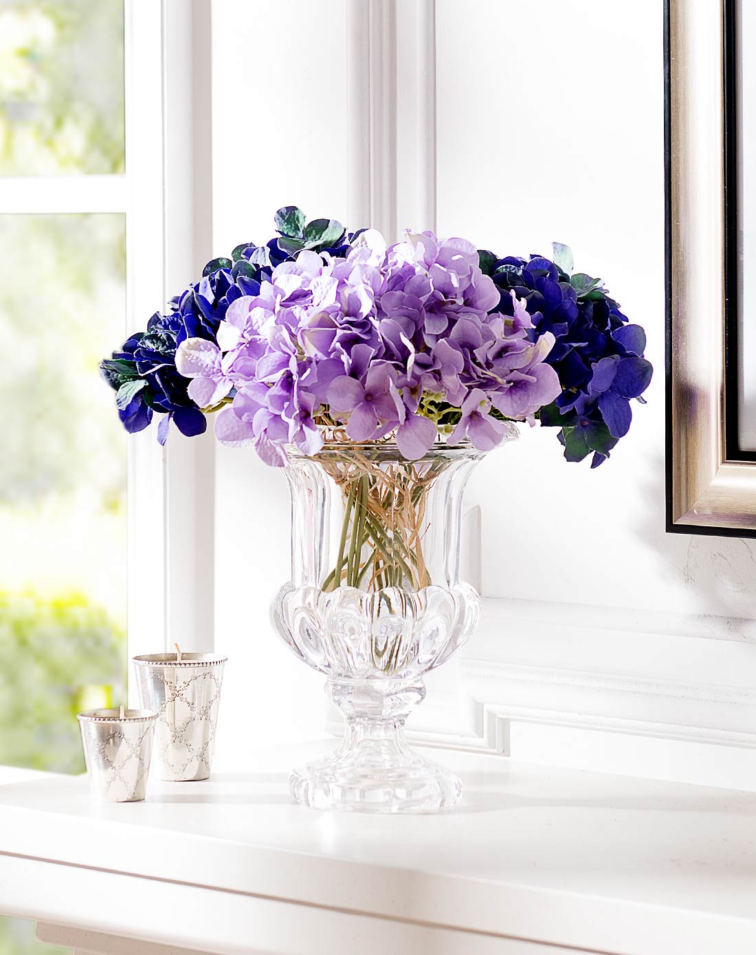 > 罗马瓶玻璃花瓶大号韩式手捧绣球花4束