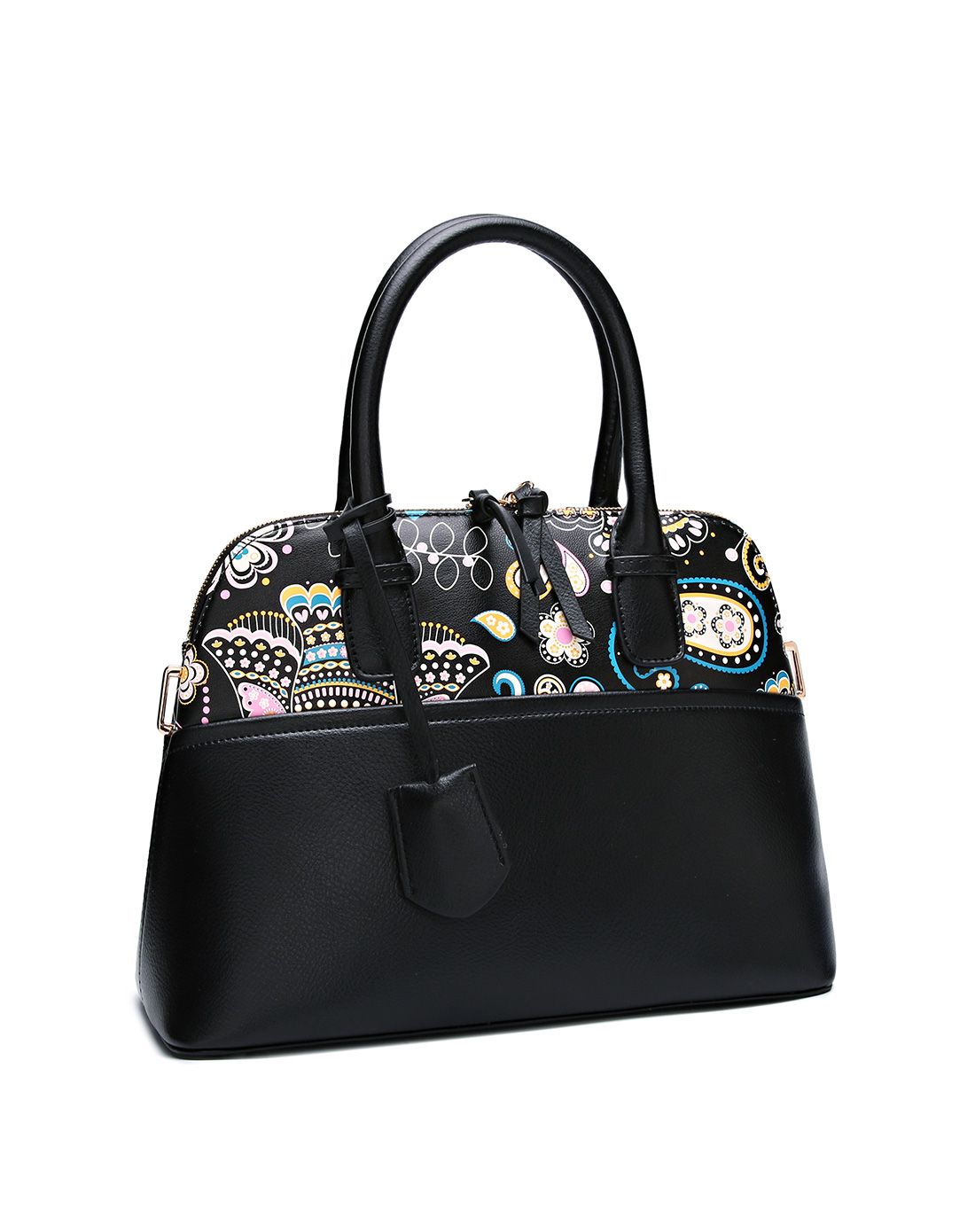 黑色复古手提大款贝壳包