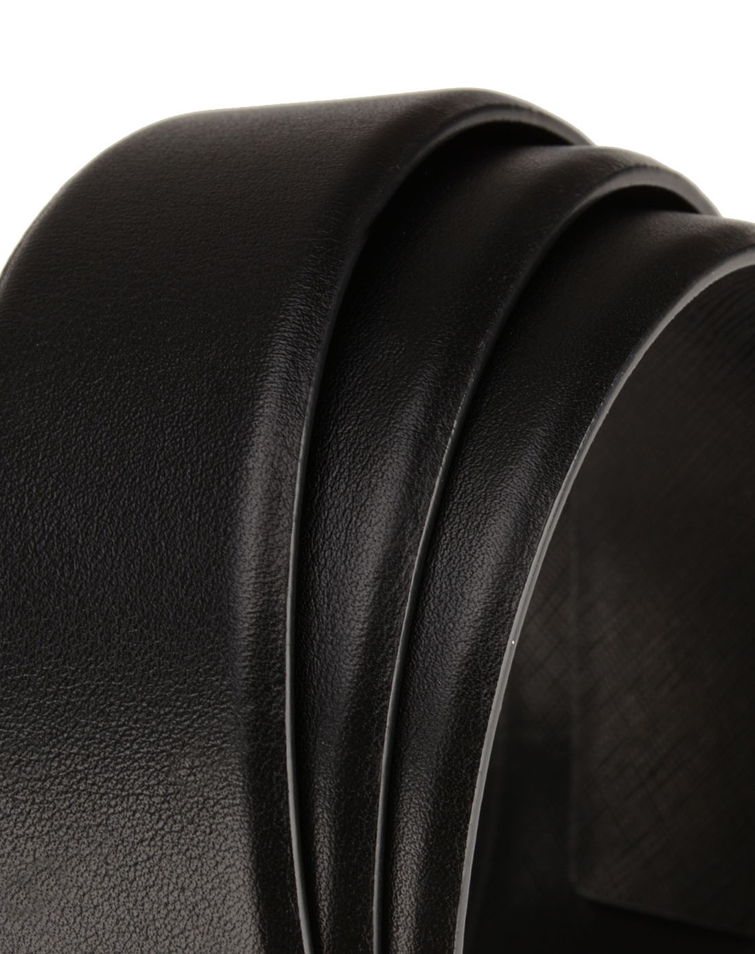 男款黑色纳帕纹牛皮商务板扣皮带