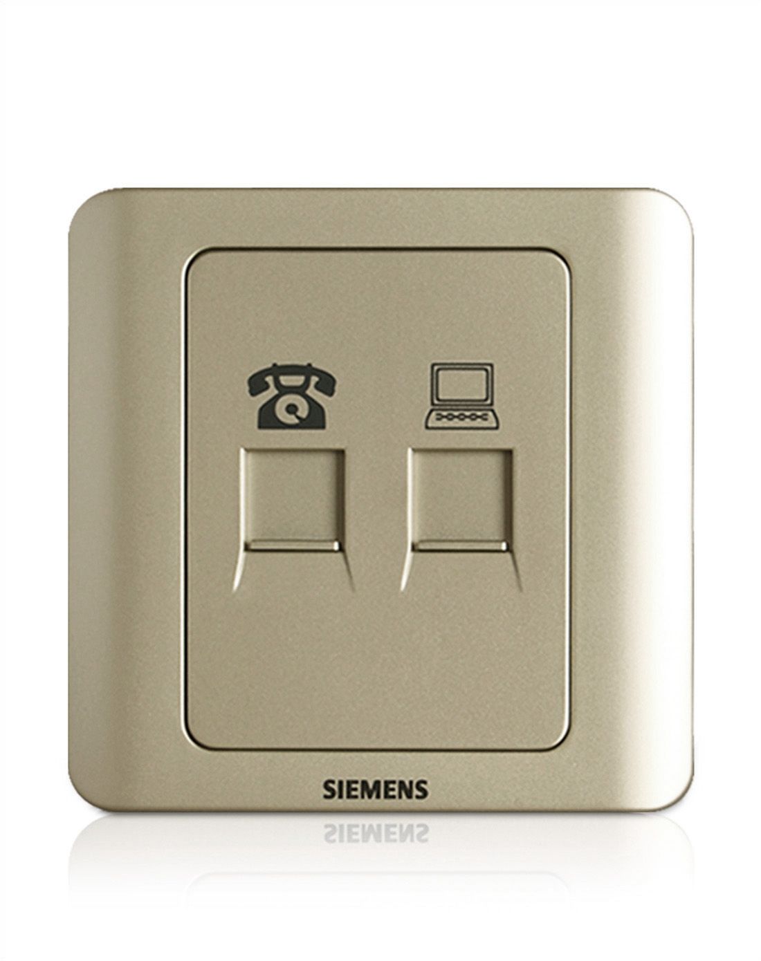 温馨远景金棕色电话电脑插座