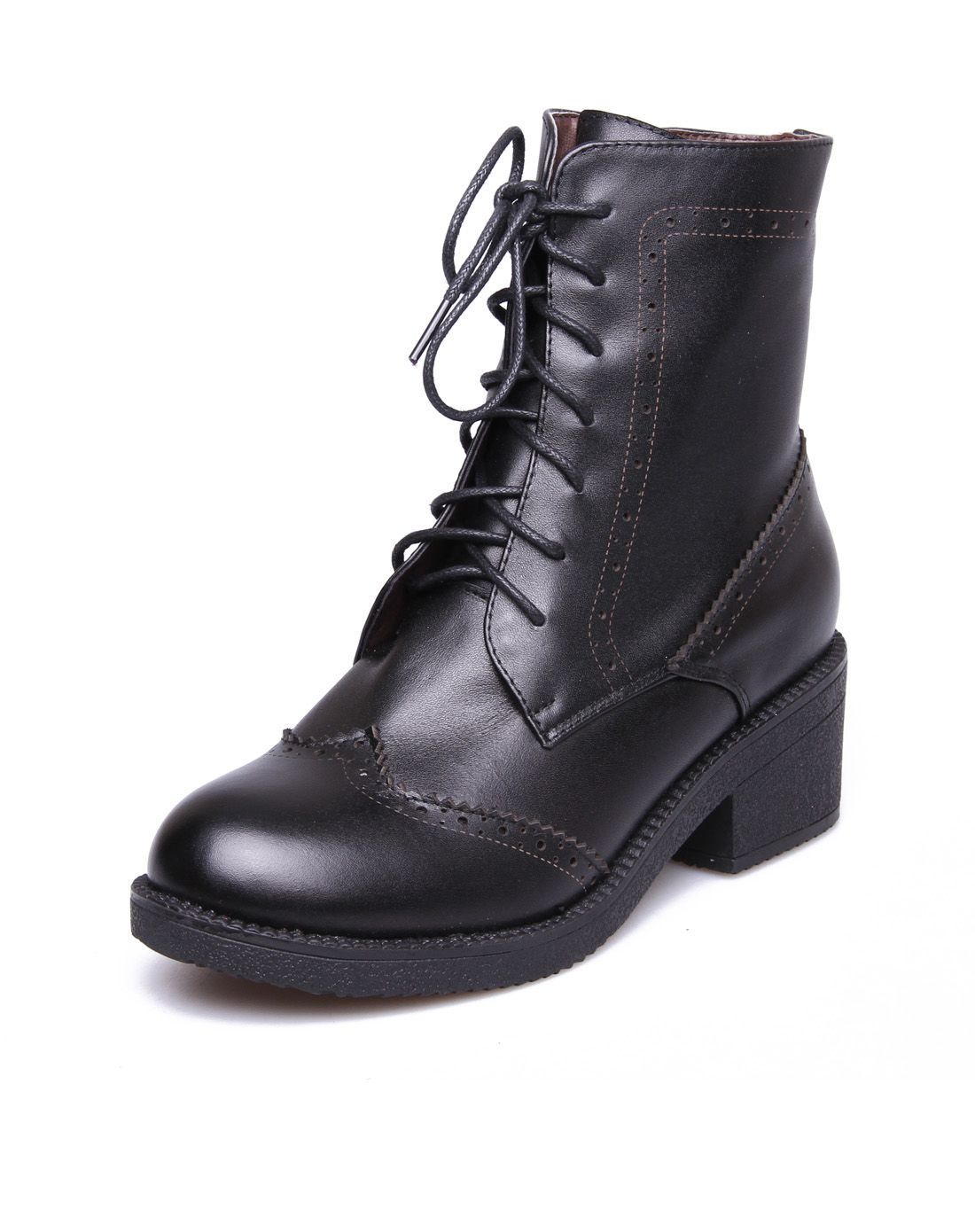 女士黑色牛皮女式靴子