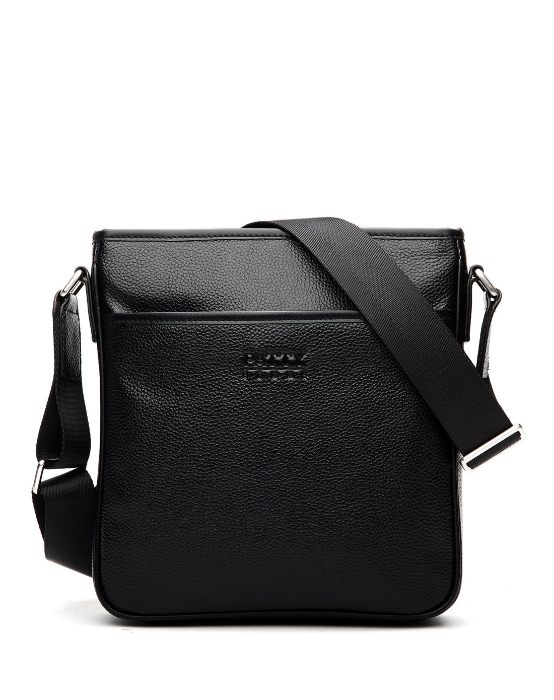 男士黑色真皮经典商务单肩包(软牛皮)