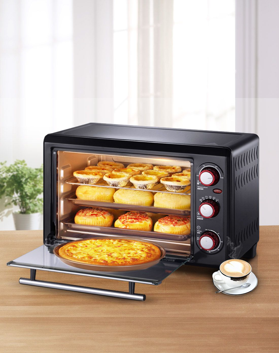 电烤箱 28l不锈钢热风循环多功能烘培