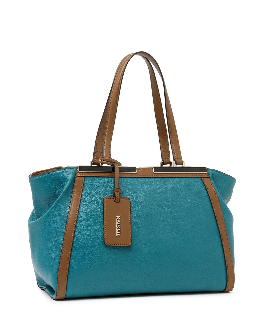 凯撒kaiser男女鞋包新品 女款蓝色牛皮时尚休闲手提包2139506301_唯品